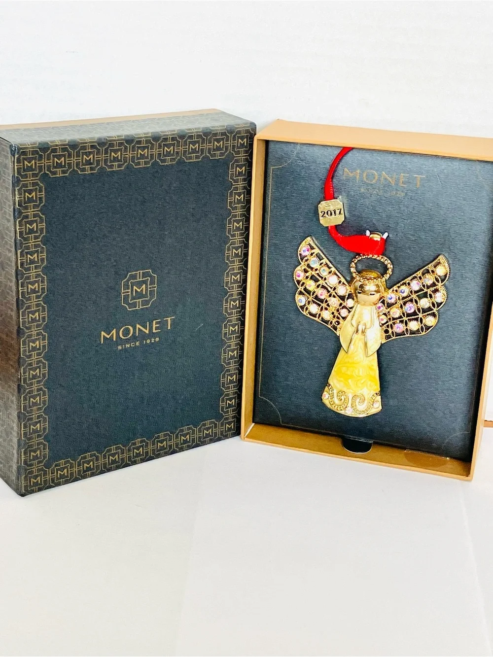 Monet 2017 Jeweled Holiday Christmas Angel Ornament